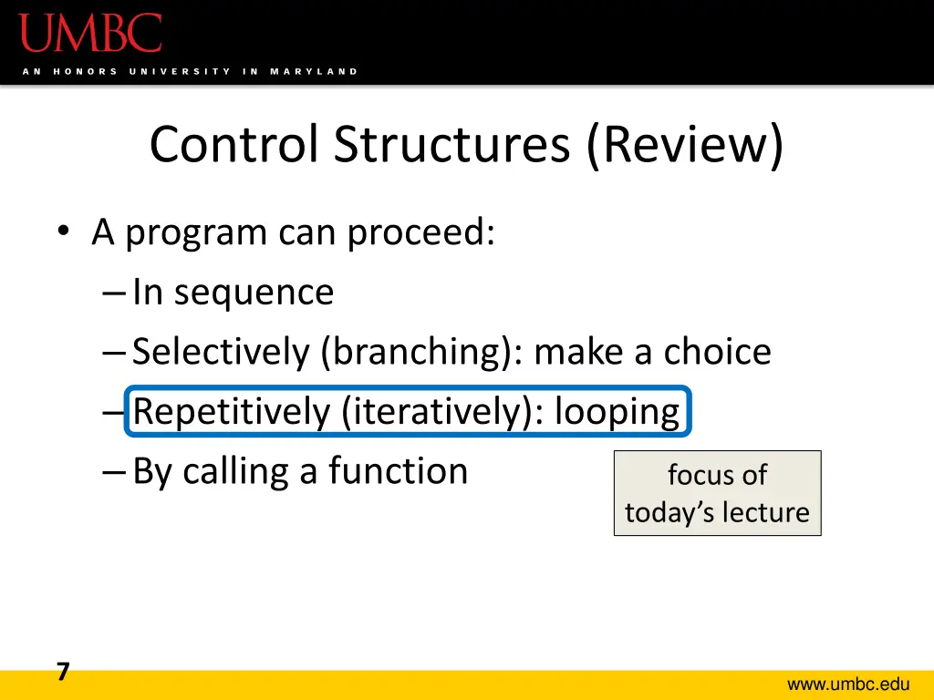 control structures review