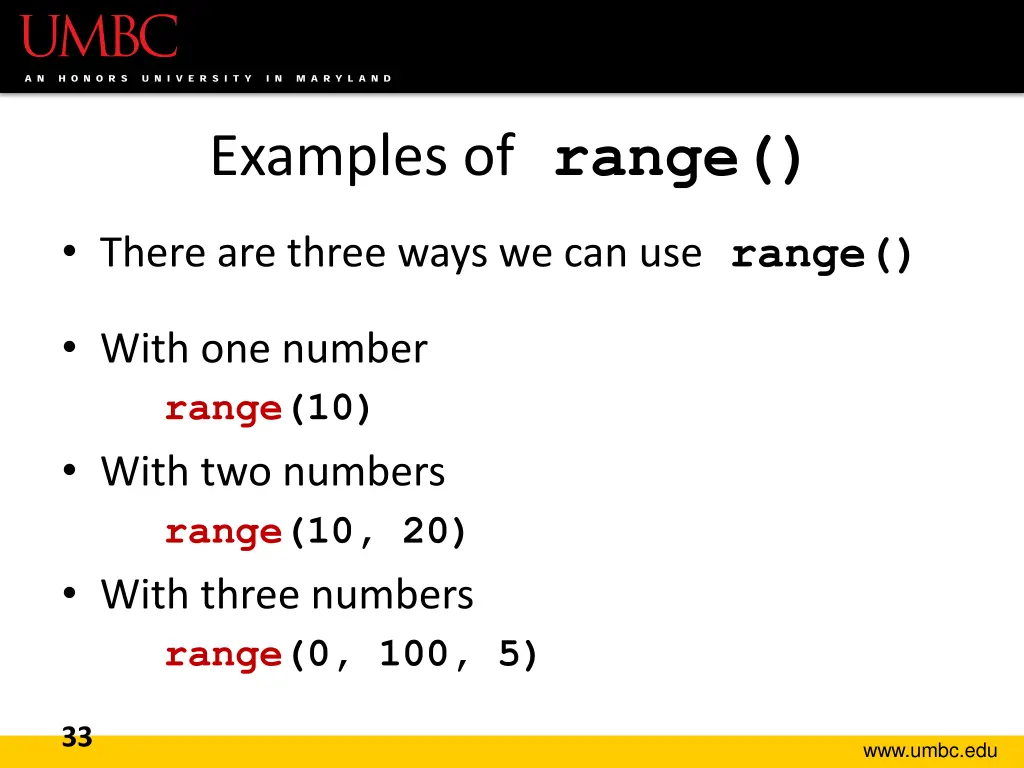 examples of range