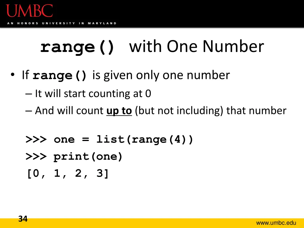 range with one number