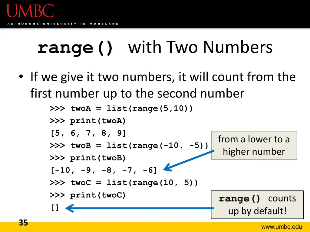 range with two numbers