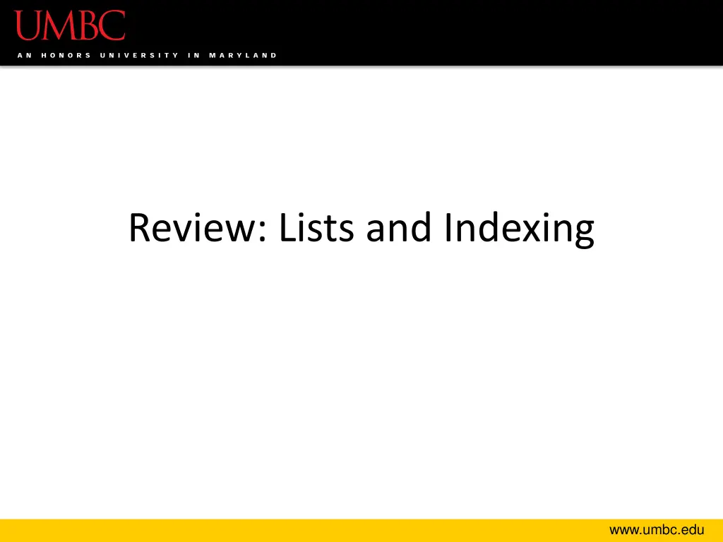 review lists and indexing