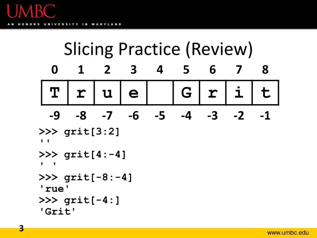 slicing practice review 1 2 3 4