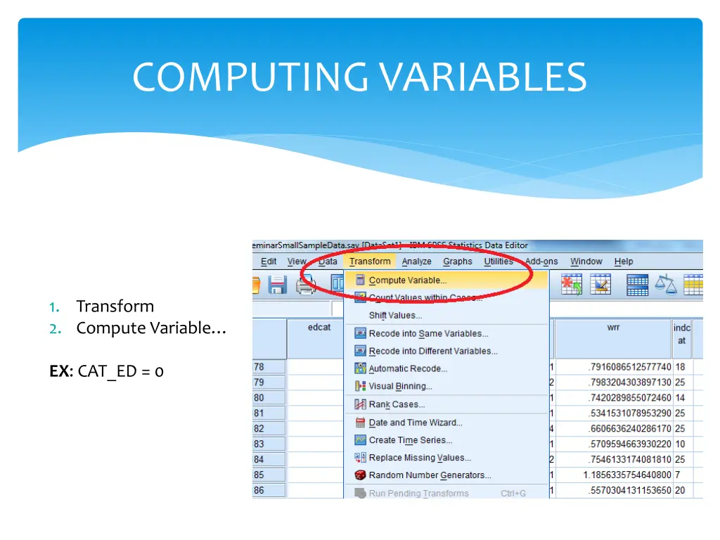 computing variables