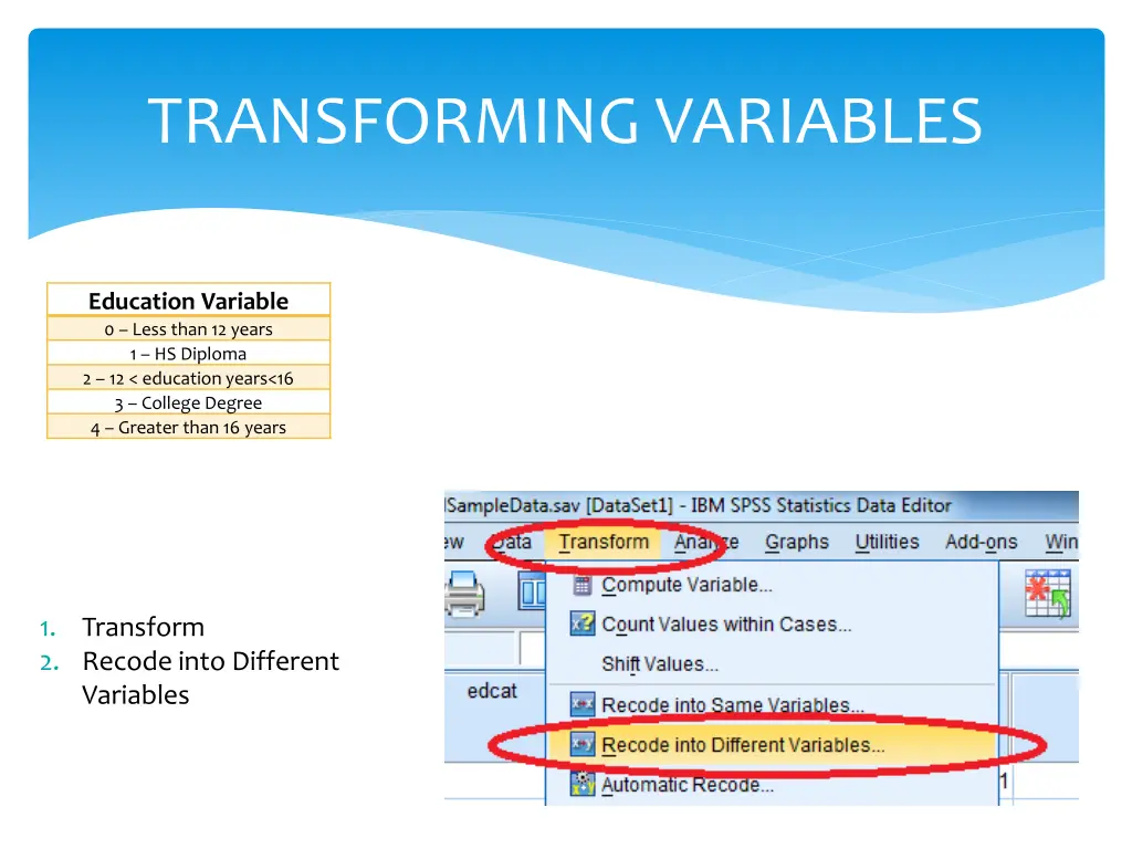 transforming variables