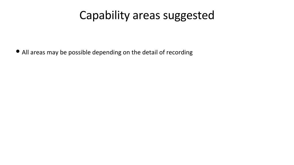 capability areas suggested