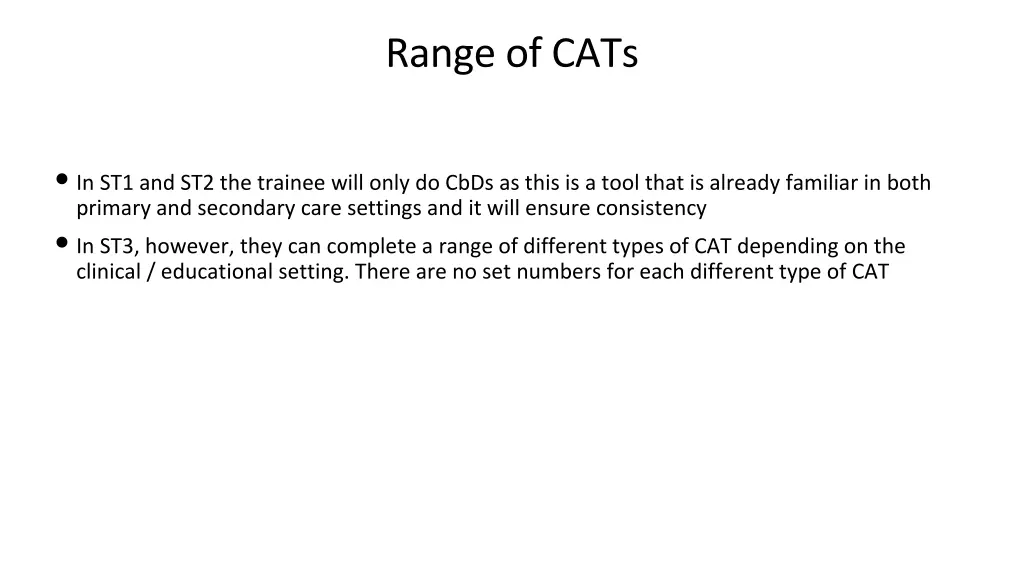 range of cats