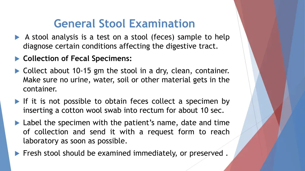 general stool examination a stool analysis