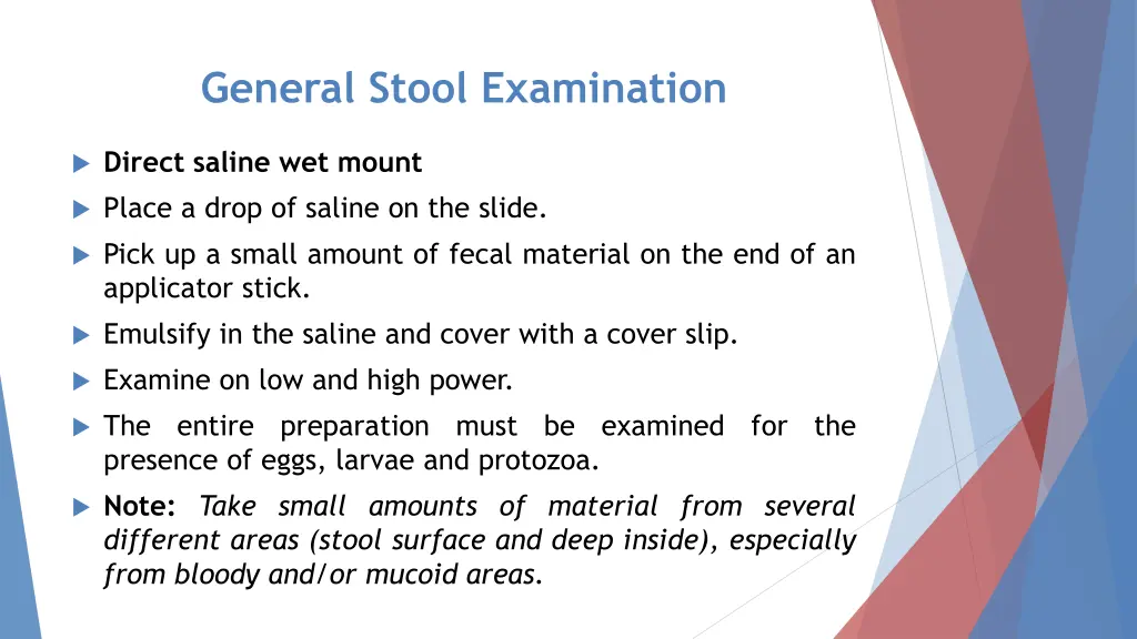 general stool examination