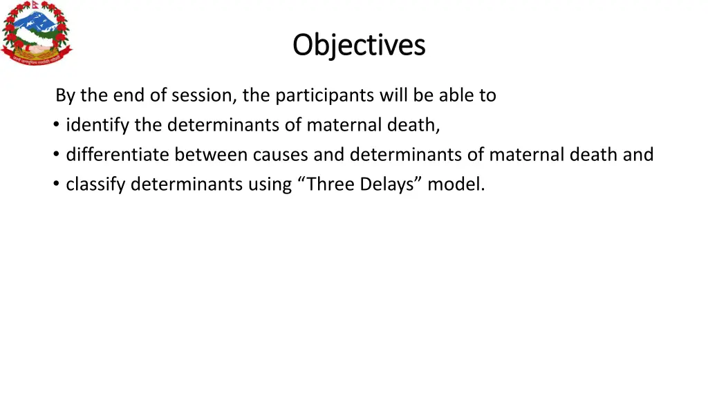 objectives objectives