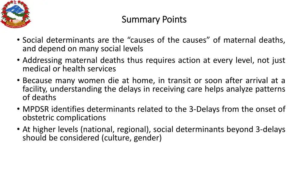 summary points summary points