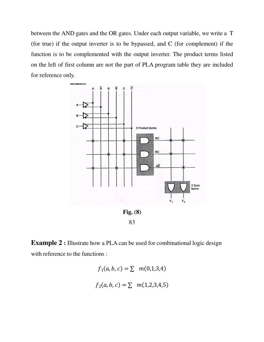 between the and gates and the or gates under each