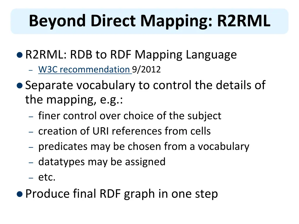 beyond direct mapping r2rml