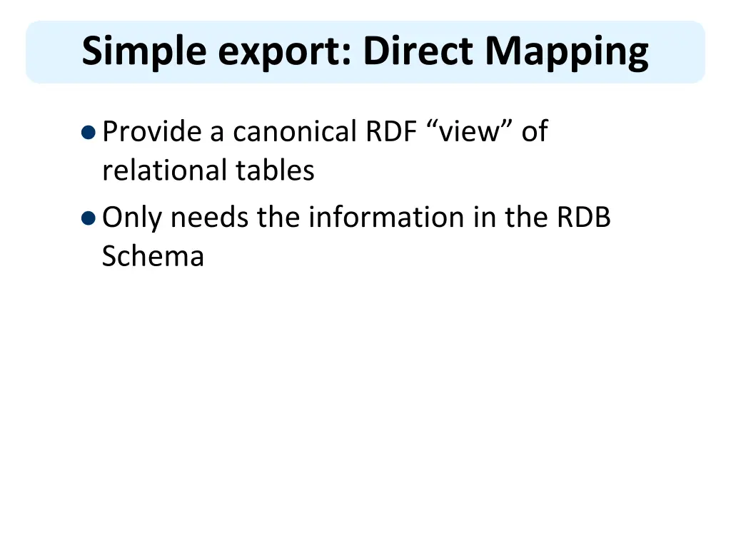 simple export direct mapping