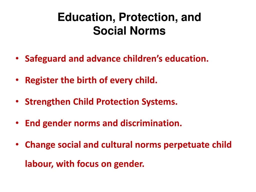 education protection and social norms