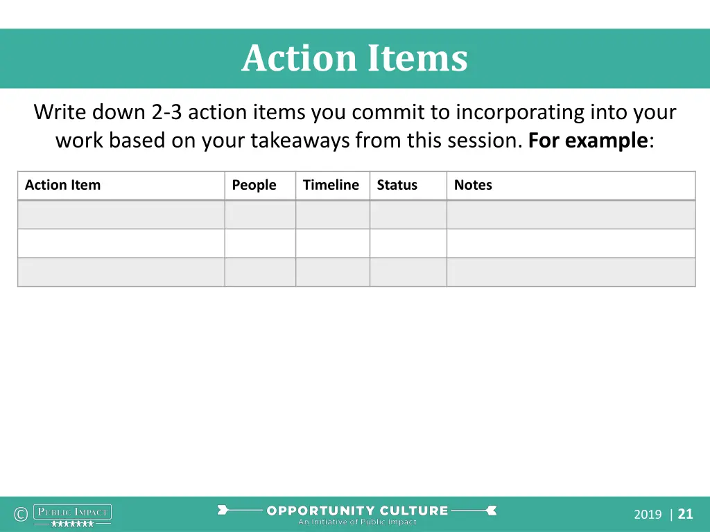 action items