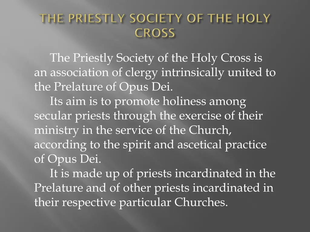 the priestly society of the holy cross