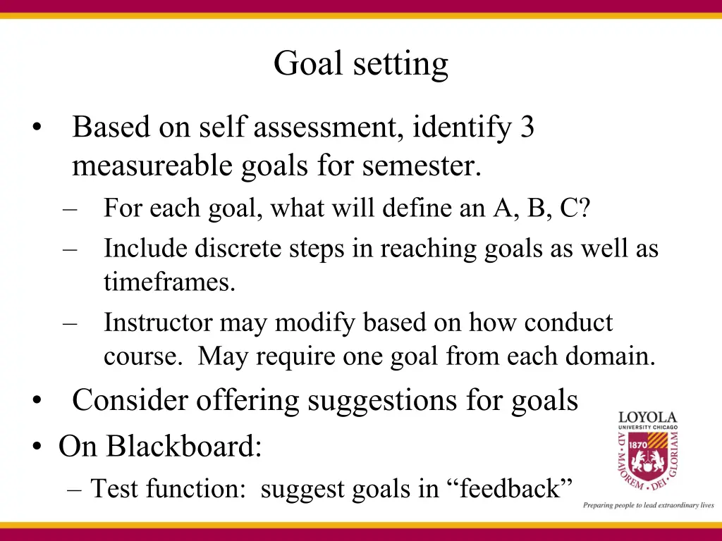 goal setting