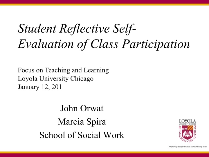 student reflective self evaluation of class