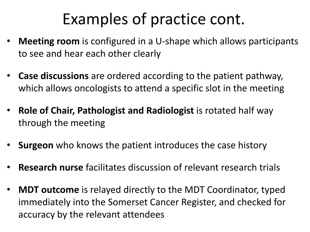 examples of practice cont