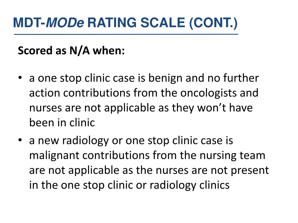 mdt mode rating scale cont