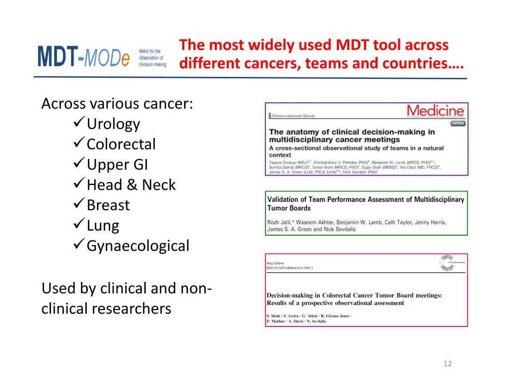 the most widely used mdt tool across different