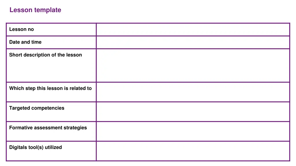 lesson template