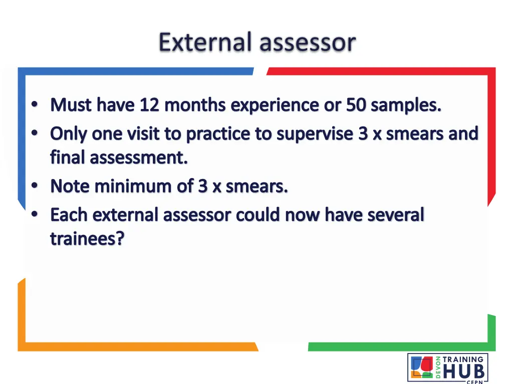 external assessor