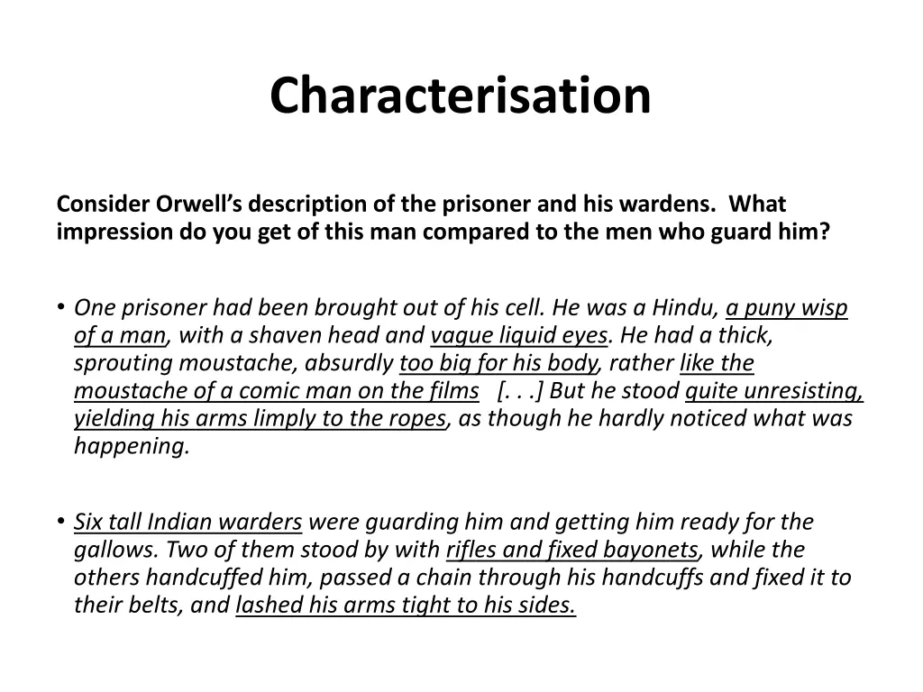 characterisation