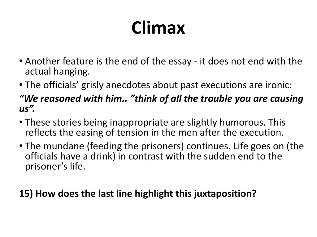 climax 1