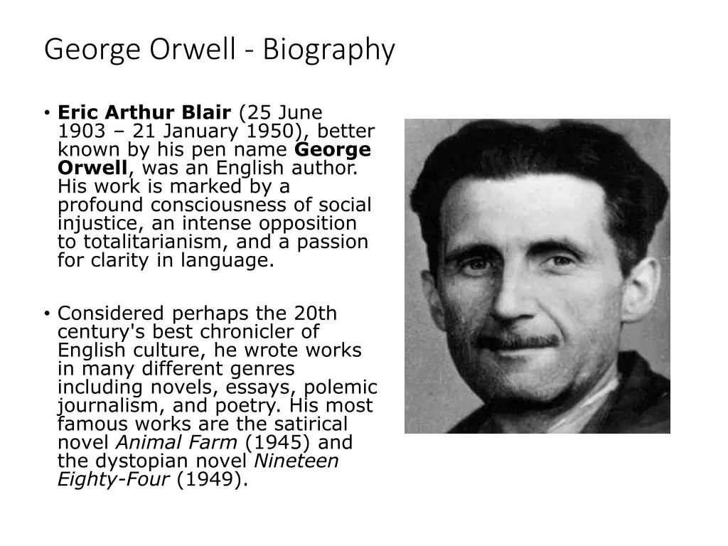 george orwell biography