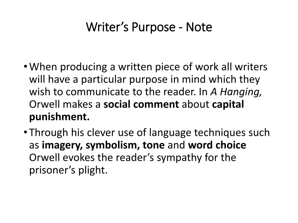 writer s purpose writer s purpose note