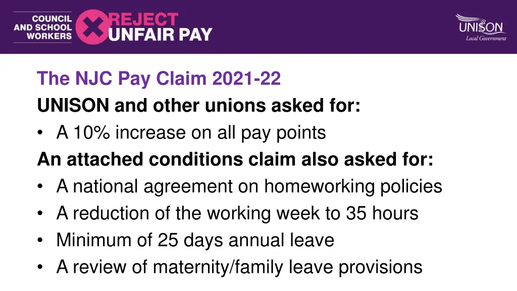 the njc pay claim 2021 22 unison and other unions