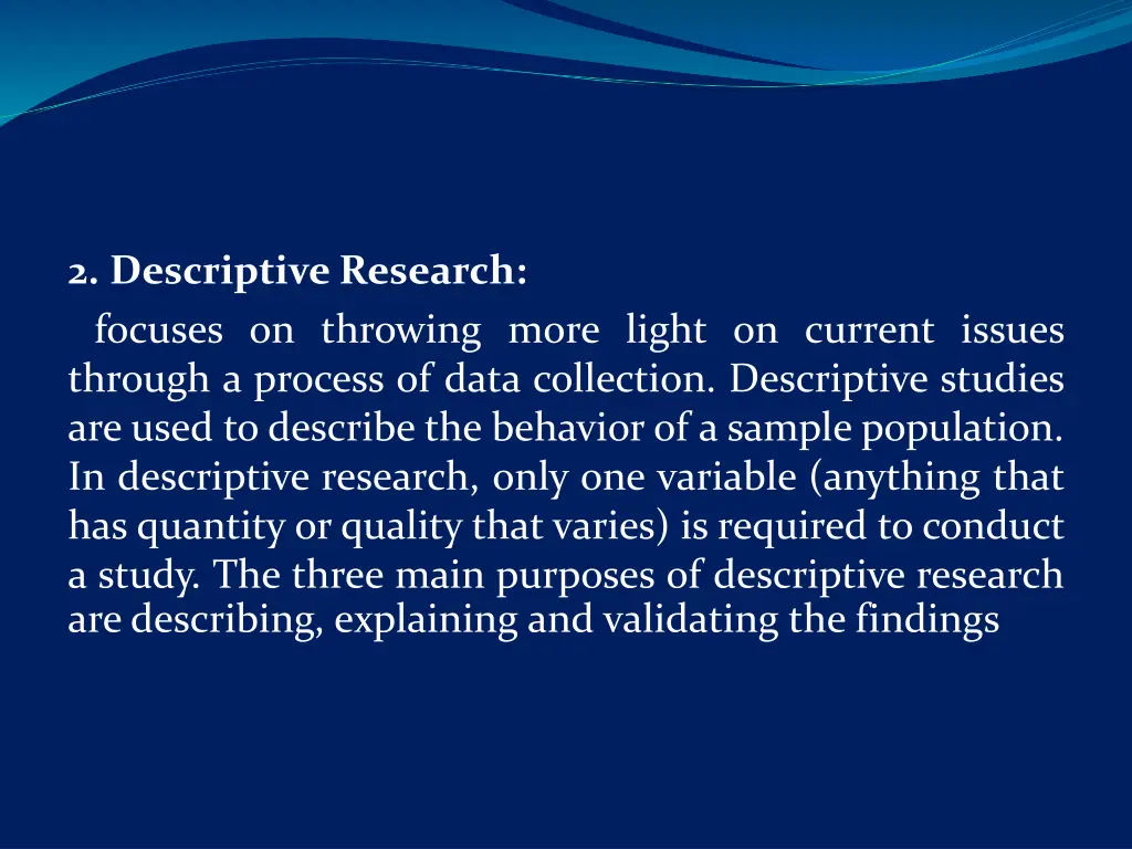 2 descriptive research focuses on throwing more