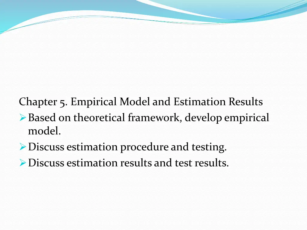 chapter 5 empirical model and estimation results