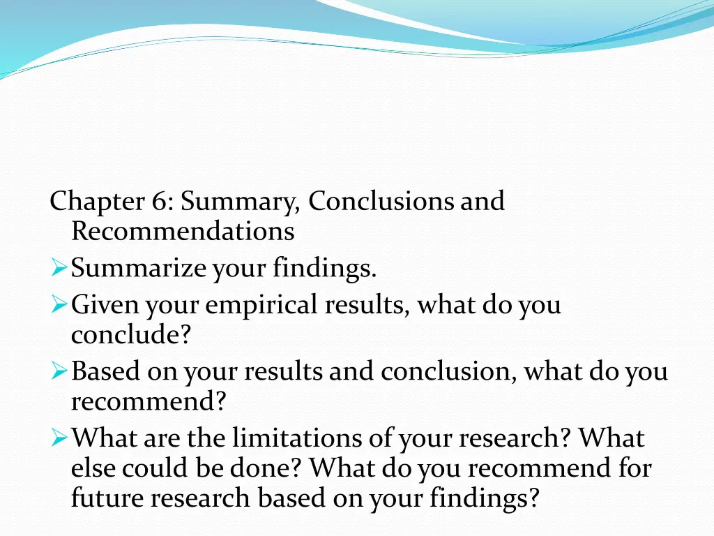 chapter 6 summary conclusions and recommendations