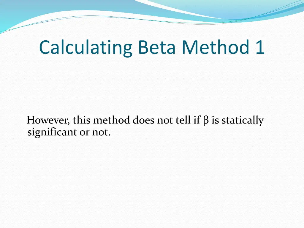 calculating beta method 1 3