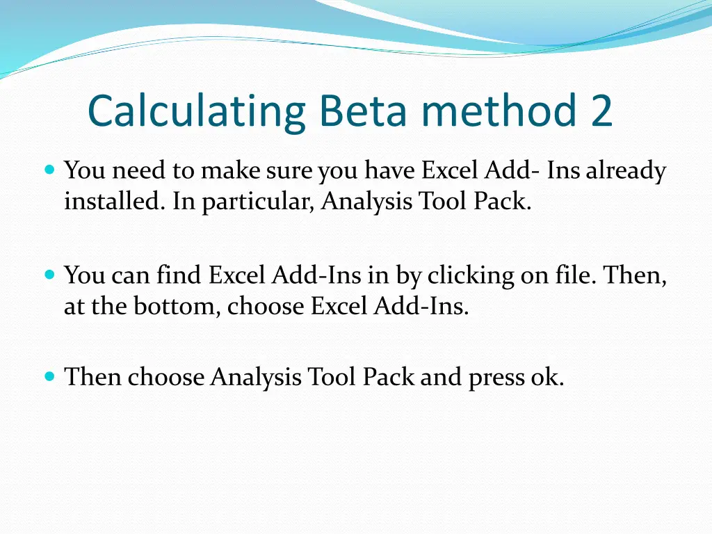 calculating beta method 2