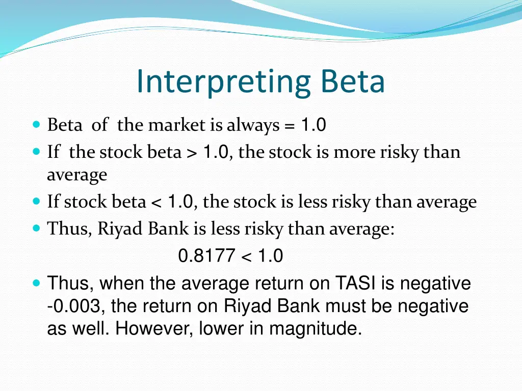 interpreting beta 1