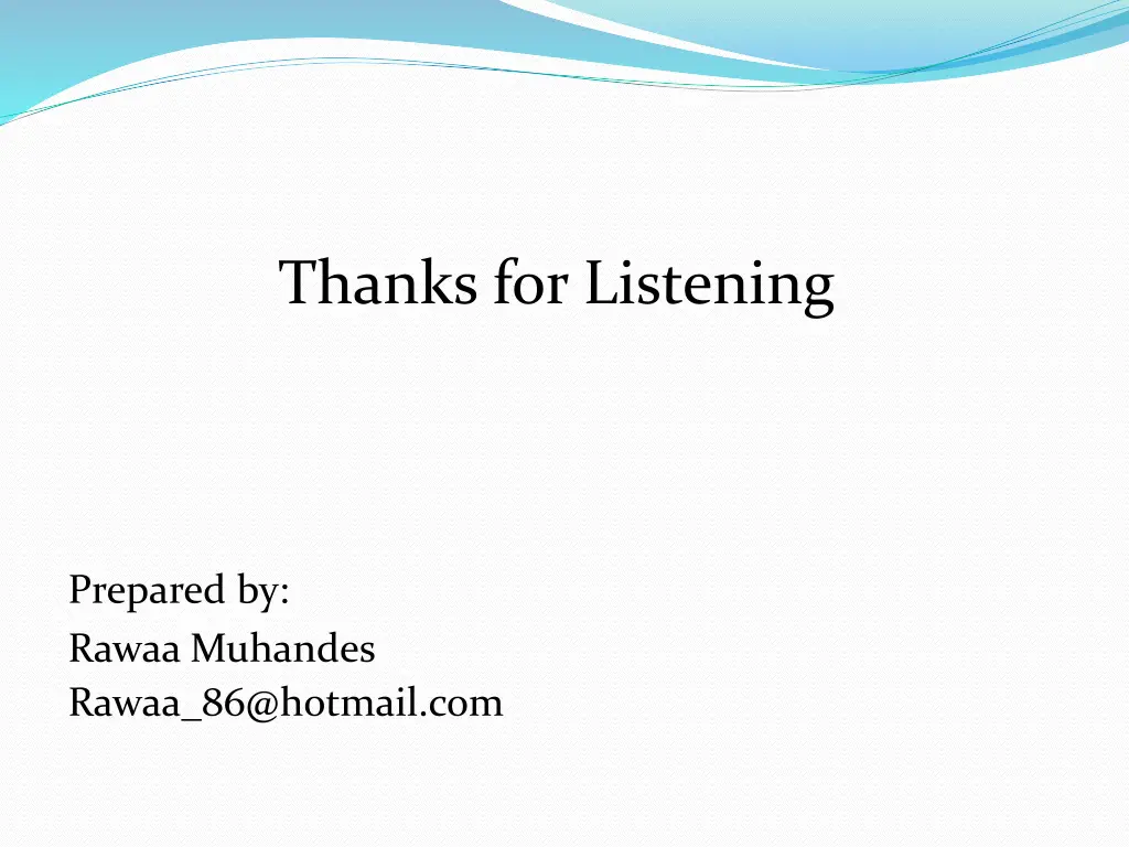 thanks for listening