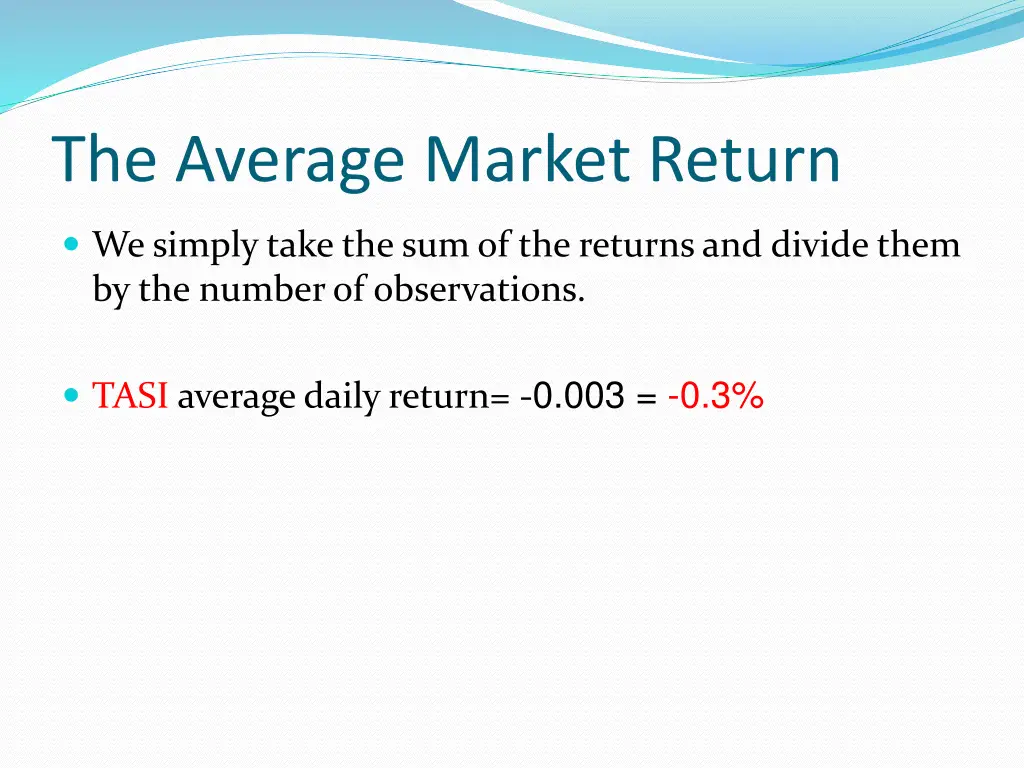 the average market return