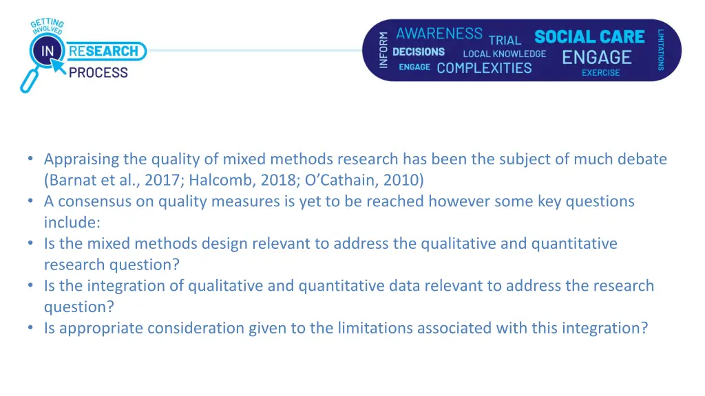 appraising the quality of mixed methods research