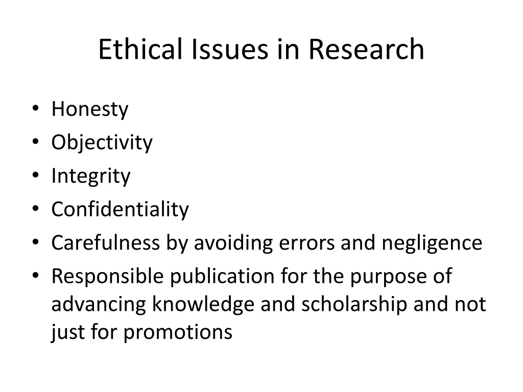 ethical issues in research