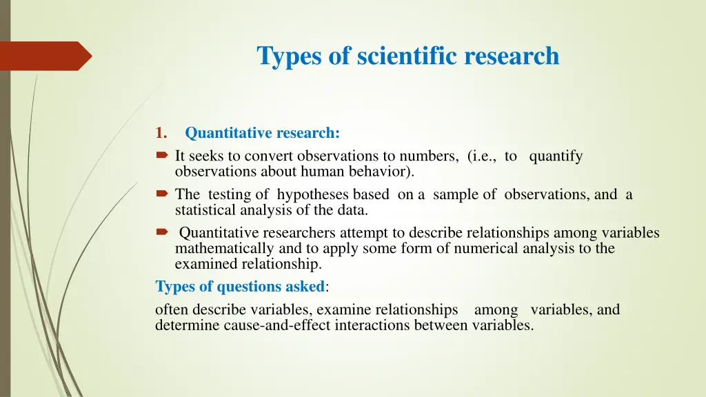 types of scientific research