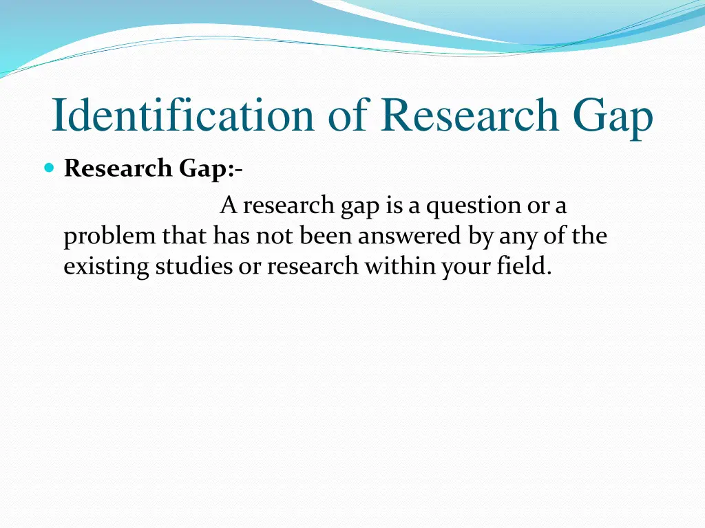 identification of research gap