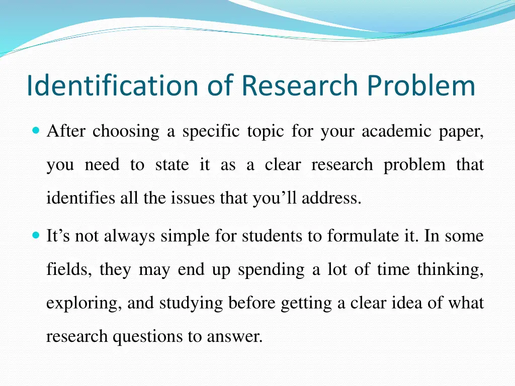 identification of research problem