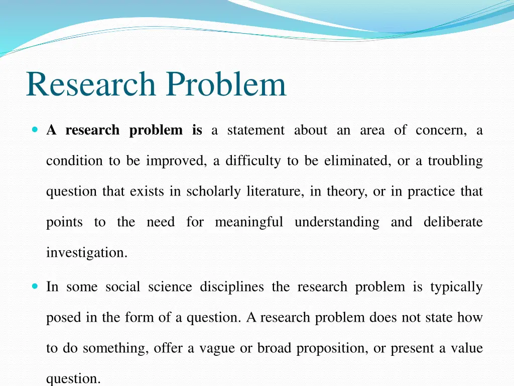 research problem