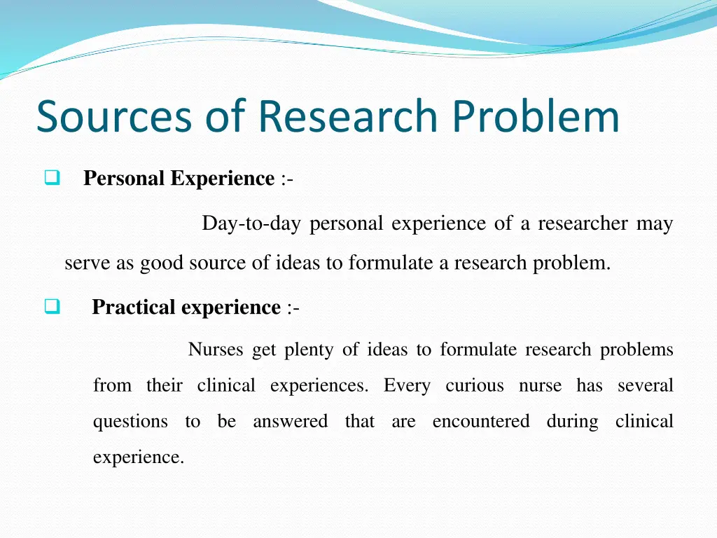 sources of research problem