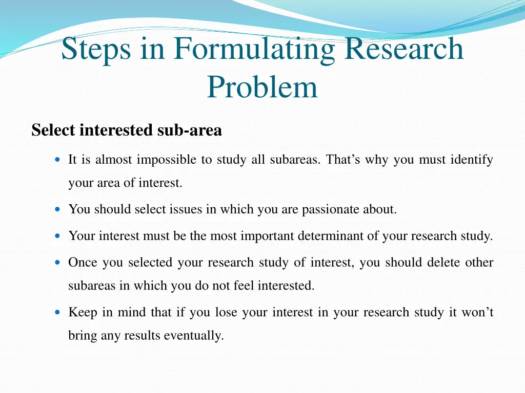 steps in formulating research problem 3