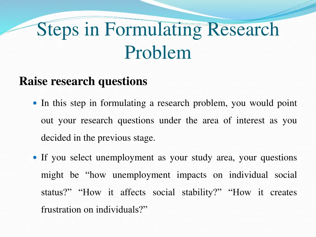 steps in formulating research problem 4