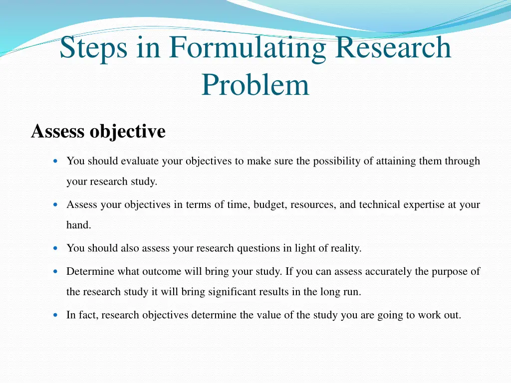 steps in formulating research problem 6